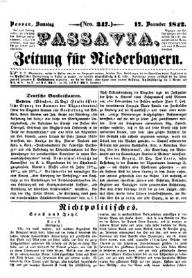 Passavia (Donau-Zeitung) Samstag 17. Dezember 1842