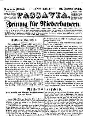 Passavia (Donau-Zeitung) Mittwoch 21. Dezember 1842