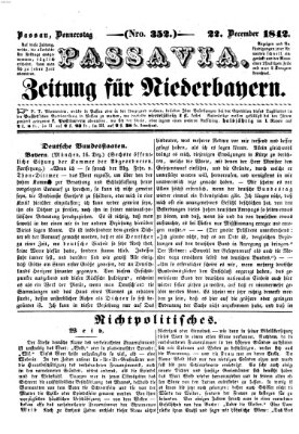 Passavia (Donau-Zeitung) Donnerstag 22. Dezember 1842