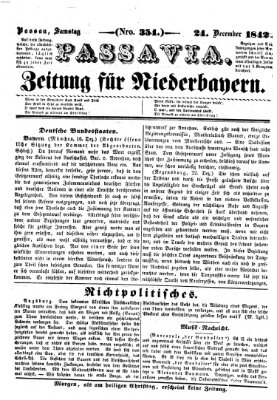 Passavia (Donau-Zeitung) Samstag 24. Dezember 1842