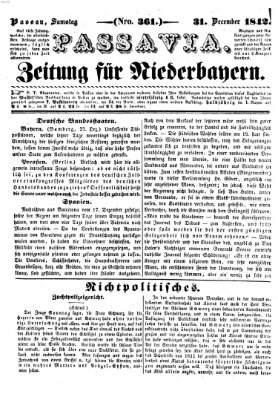 Passavia (Donau-Zeitung) Samstag 31. Dezember 1842