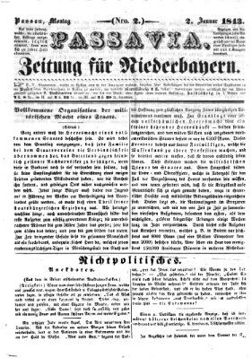 Passavia (Donau-Zeitung) Montag 2. Januar 1843