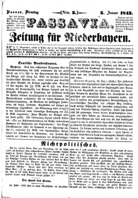 Passavia (Donau-Zeitung) Dienstag 3. Januar 1843