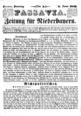 Passavia (Donau-Zeitung) Donnerstag 5. Januar 1843