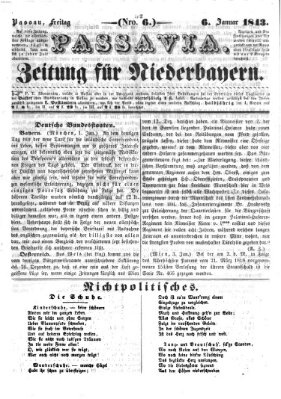 Passavia (Donau-Zeitung) Freitag 6. Januar 1843