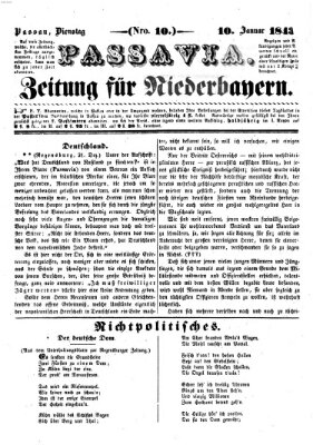 Passavia (Donau-Zeitung) Dienstag 10. Januar 1843