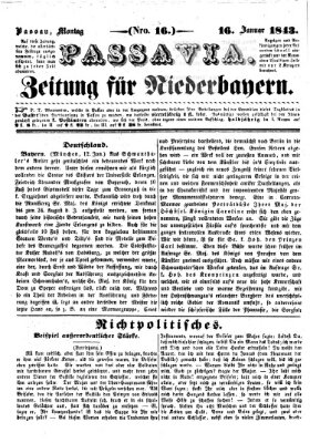 Passavia (Donau-Zeitung) Montag 16. Januar 1843
