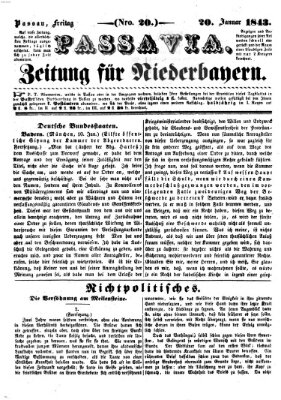 Passavia (Donau-Zeitung) Freitag 20. Januar 1843