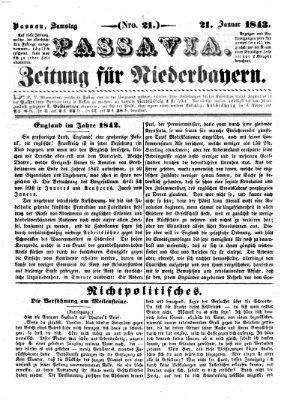 Passavia (Donau-Zeitung) Samstag 21. Januar 1843