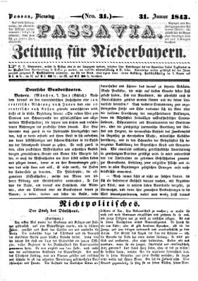 Passavia (Donau-Zeitung) Dienstag 31. Januar 1843