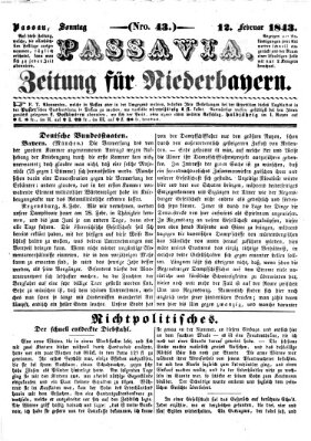 Passavia (Donau-Zeitung) Sonntag 12. Februar 1843