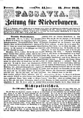 Passavia (Donau-Zeitung) Montag 13. Februar 1843