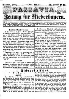 Passavia (Donau-Zeitung) Freitag 17. Februar 1843