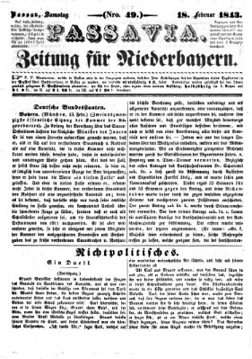 Passavia (Donau-Zeitung) Samstag 18. Februar 1843