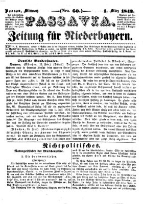 Passavia (Donau-Zeitung) Mittwoch 1. März 1843