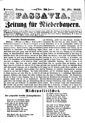 Passavia (Donau-Zeitung) Samstag 11. März 1843