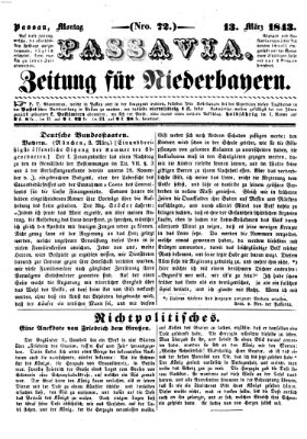 Passavia (Donau-Zeitung) Montag 13. März 1843