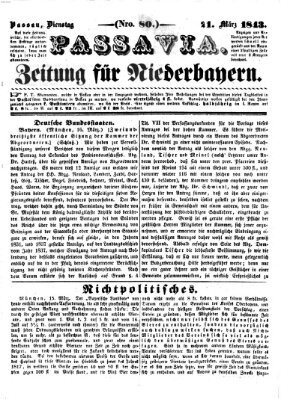 Passavia (Donau-Zeitung) Dienstag 21. März 1843