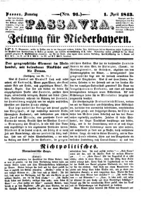 Passavia (Donau-Zeitung) Samstag 1. April 1843