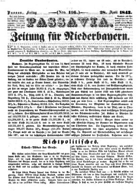 Passavia (Donau-Zeitung) Freitag 28. April 1843