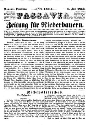 Passavia (Donau-Zeitung) Donnerstag 1. Juni 1843