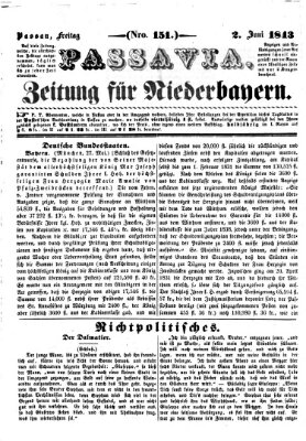 Passavia (Donau-Zeitung) Freitag 2. Juni 1843