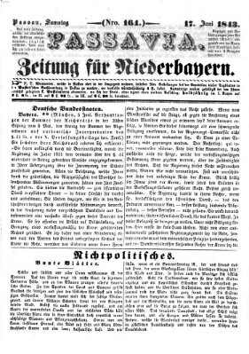 Passavia (Donau-Zeitung) Samstag 17. Juni 1843