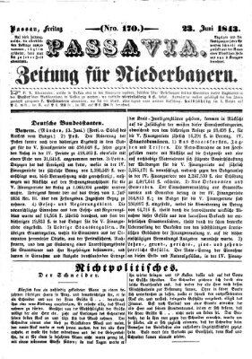 Passavia (Donau-Zeitung) Freitag 23. Juni 1843