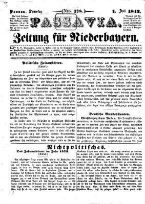 Passavia (Donau-Zeitung) Samstag 1. Juli 1843