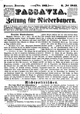 Passavia (Donau-Zeitung) Donnerstag 6. Juli 1843