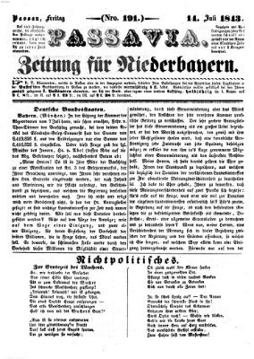 Passavia (Donau-Zeitung) Freitag 14. Juli 1843