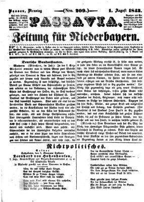 Passavia (Donau-Zeitung) Dienstag 1. August 1843