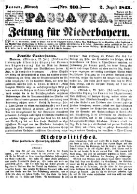 Passavia (Donau-Zeitung) Mittwoch 2. August 1843