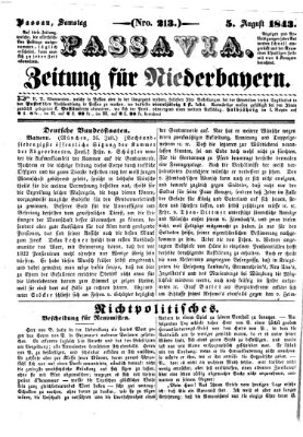 Passavia (Donau-Zeitung) Samstag 5. August 1843