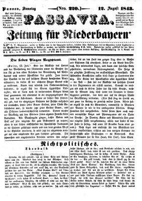 Passavia (Donau-Zeitung) Samstag 12. August 1843