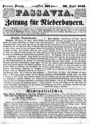 Passavia (Donau-Zeitung) Dienstag 29. August 1843