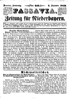 Passavia (Donau-Zeitung) Donnerstag 7. September 1843