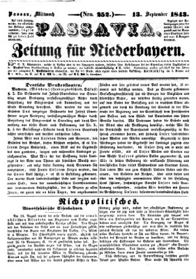 Passavia (Donau-Zeitung) Mittwoch 13. September 1843