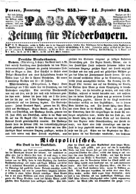 Passavia (Donau-Zeitung) Donnerstag 14. September 1843