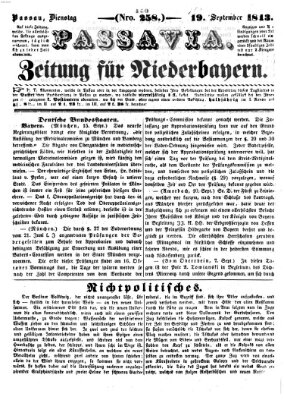 Passavia (Donau-Zeitung) Dienstag 19. September 1843