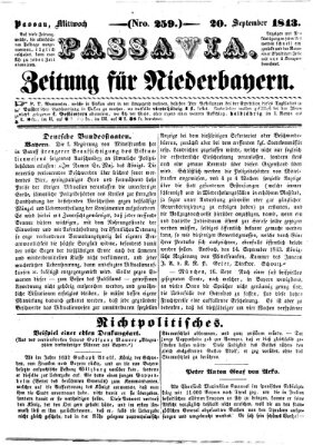 Passavia (Donau-Zeitung) Mittwoch 20. September 1843