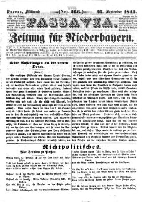 Passavia (Donau-Zeitung) Mittwoch 27. September 1843