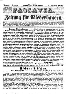 Passavia (Donau-Zeitung) Sonntag 1. Oktober 1843