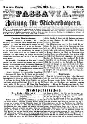 Passavia (Donau-Zeitung) Samstag 7. Oktober 1843