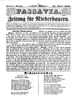 Passavia (Donau-Zeitung) Samstag 14. Oktober 1843