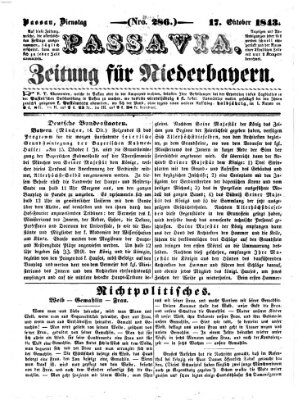 Passavia (Donau-Zeitung) Dienstag 17. Oktober 1843