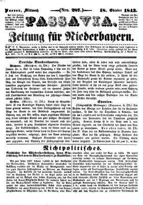 Passavia (Donau-Zeitung) Mittwoch 18. Oktober 1843