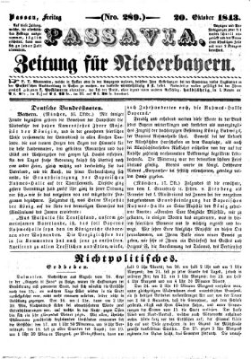 Passavia (Donau-Zeitung) Freitag 20. Oktober 1843