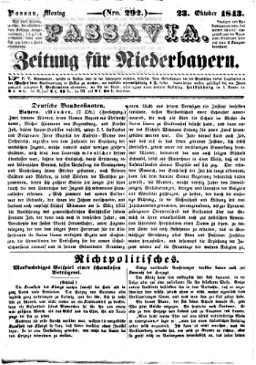 Passavia (Donau-Zeitung) Montag 23. Oktober 1843