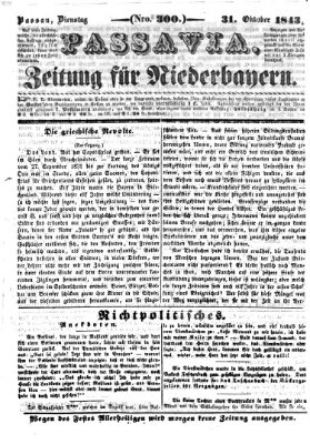 Passavia (Donau-Zeitung) Dienstag 31. Oktober 1843